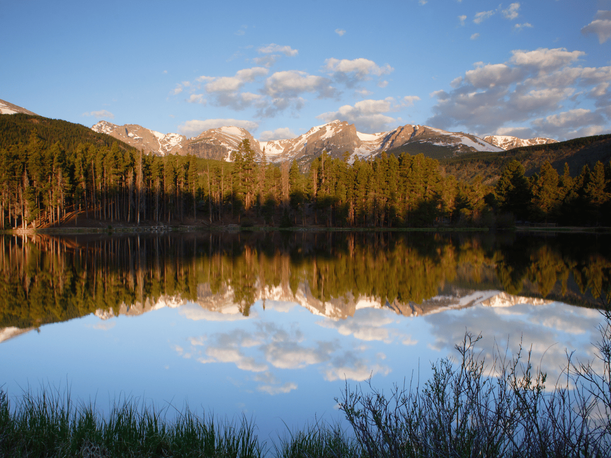 Sprague lake in rocky mountain national park.